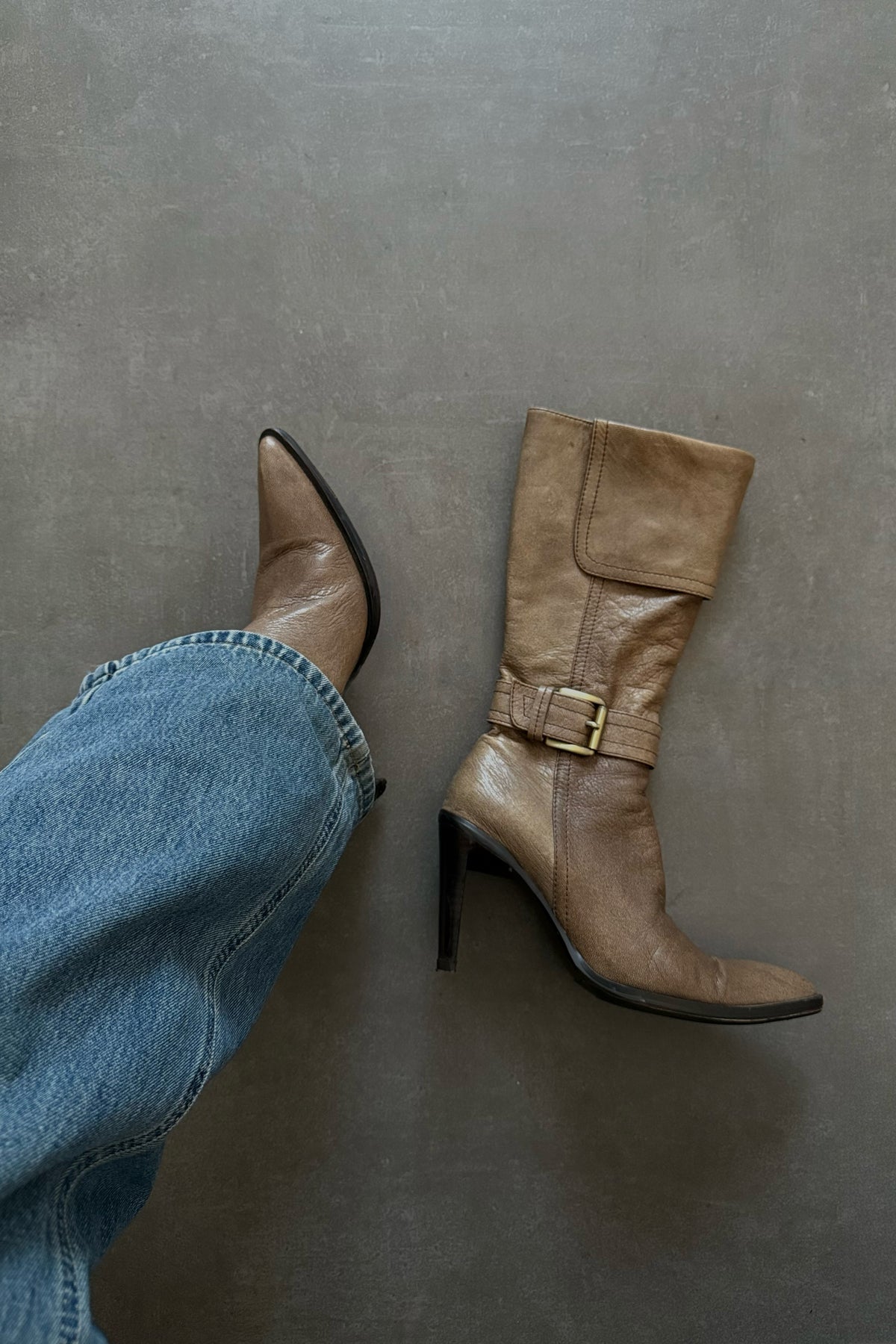 Stivali vintage in vera pelle - N.36
