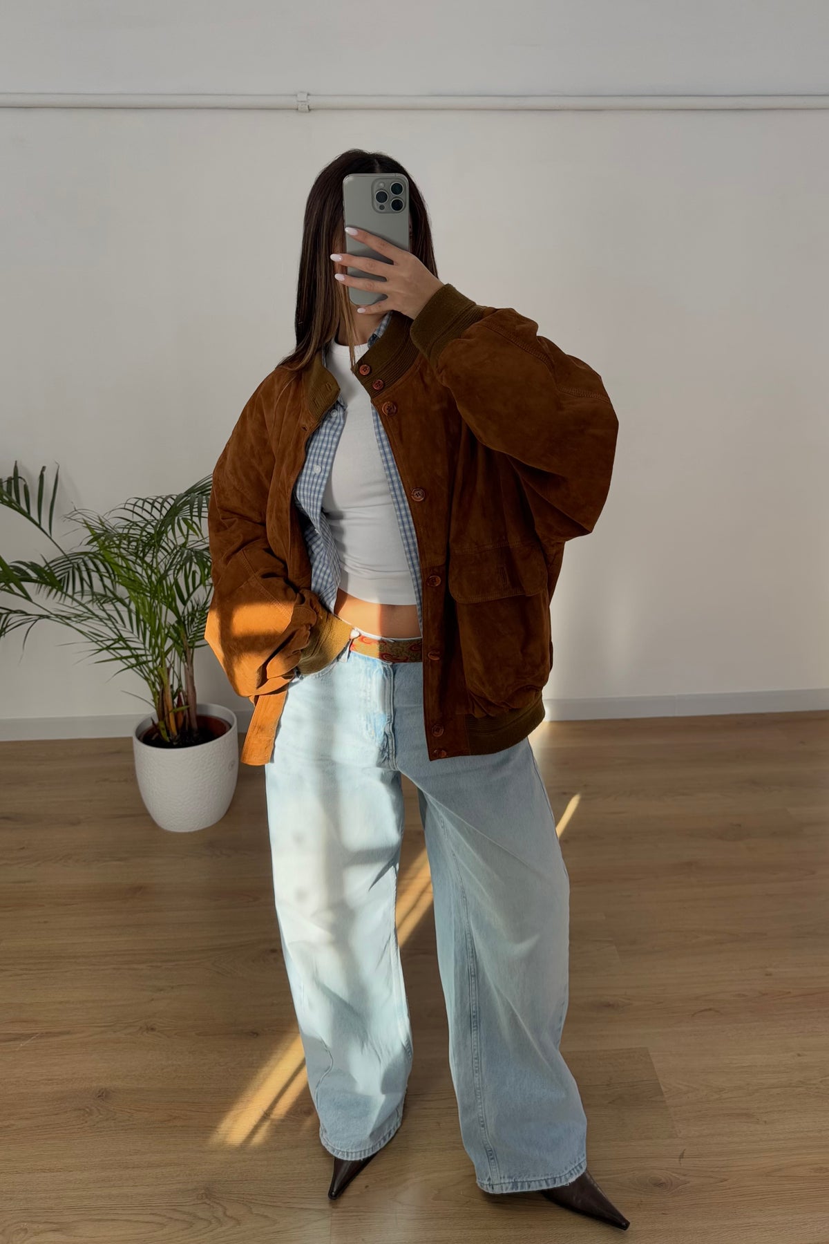 Giacca in suede 100% vera pelle - L