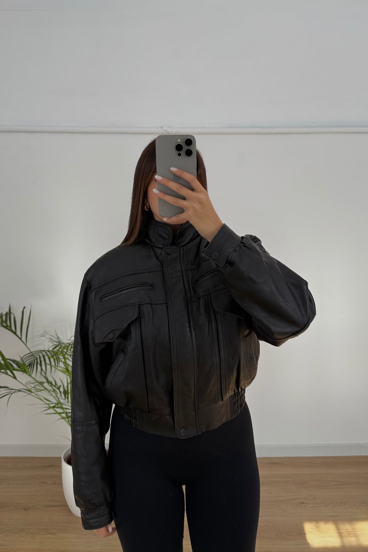 Bomber vintage 100% vera pelle - S