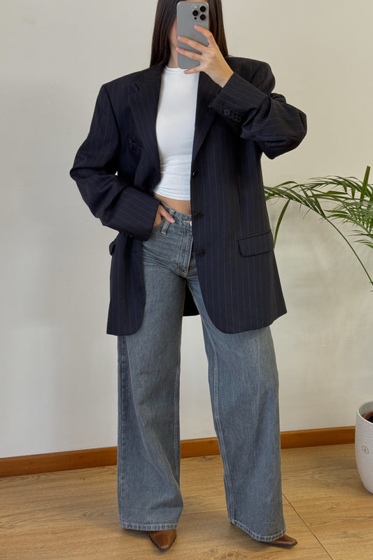 Vintage blazer gessato 100% lana