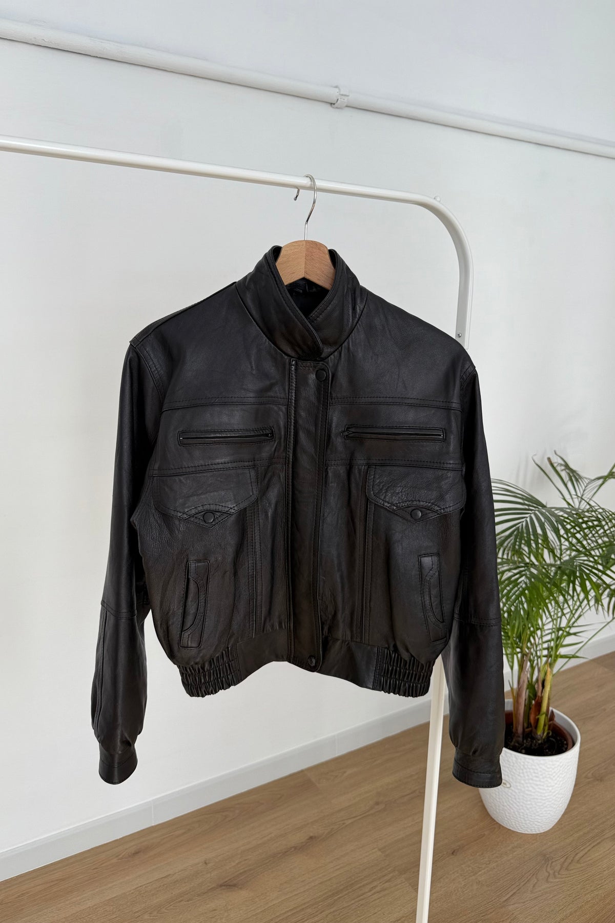 Bomber vintage 100% vera pelle - S