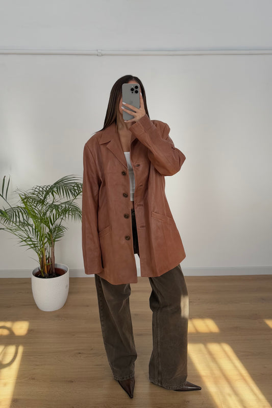 Giacca vintage 100% vera pelle - M