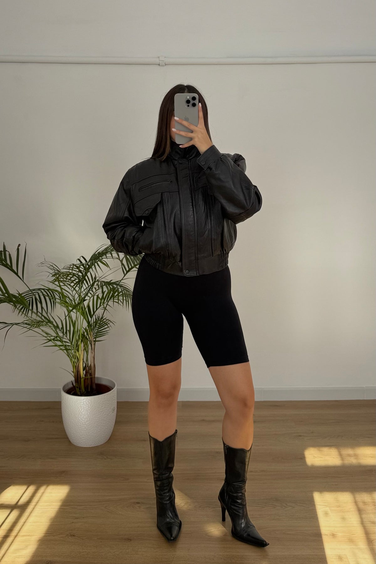 Bomber vintage 100% vera pelle - S