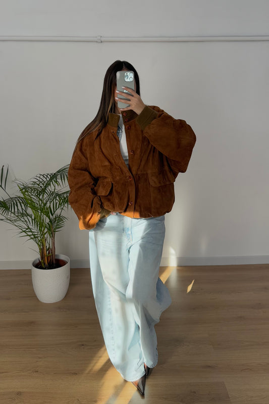 Giacca in suede 100% vera pelle - L