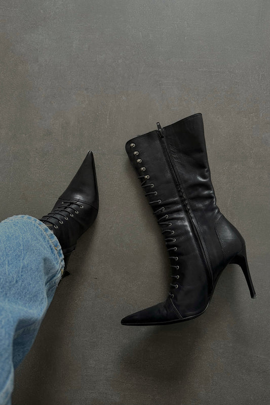 Vintage 100% genuine leather boots